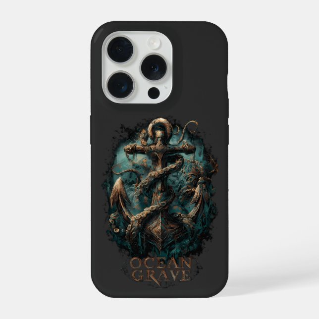 Coque iPhone Ocean Grave Kraken Anchor Dark Fantasy (Verso)