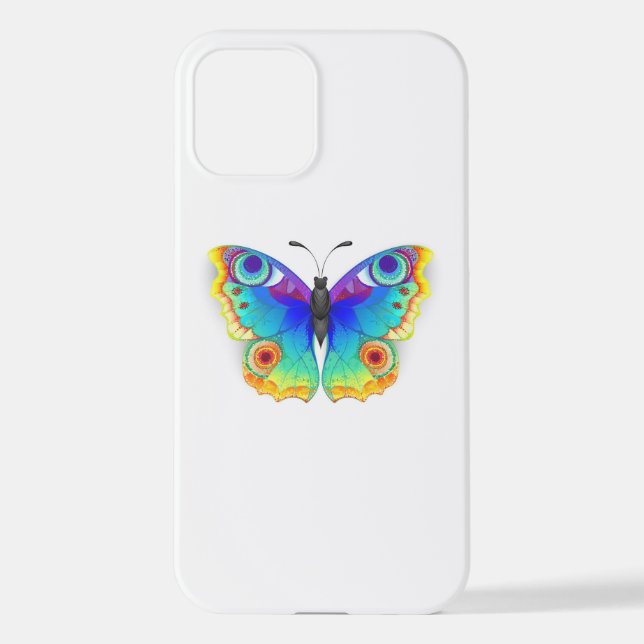 Coque iPhone Oeil de paon arc-en-ciel (Verso)