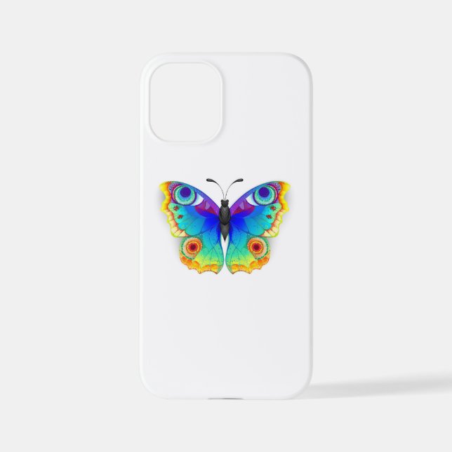 Coque iPhone Oeil de paon arc-en-ciel (Verso)