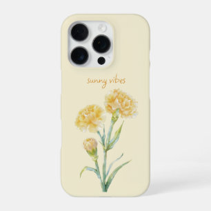 Coque iPhone 16 Pro OEillet jaune aquarelle botanique nom personnalisé