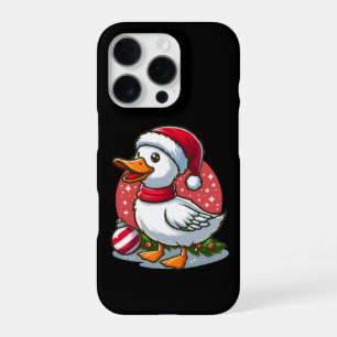 Coque iPhone 16 Pro Oie festive Noël – Cadeau drôle de vacances