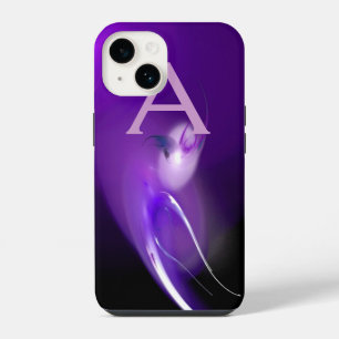 COQUE POUR iPhone 14 OISEAU LÉGER À MONOGRAMME VIOLET
