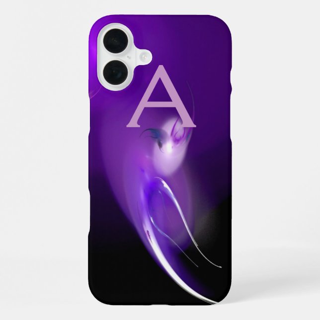 COQUE iPhone OISEAU LÉGER À MONOGRAMME VIOLET (Verso)