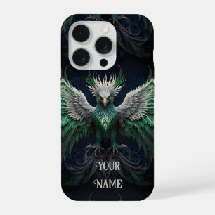 Oiseau phénix majestueux vert et blanc