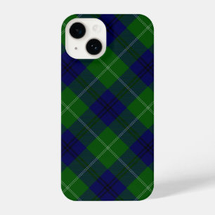 Coque Pour iPhone 14 Oliphant tartan bleu vert carreaux