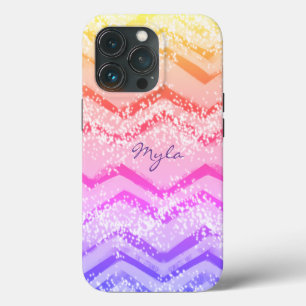Etui iPhone 13 Pro Ombre rose en zig zag