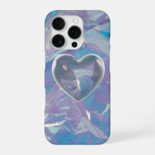Coque iPhone 16 Pro Opal & Silver Luminescent Shiny Purple Blue Gemsto