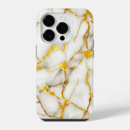 Coque Pour iPhone 14 Plus Or blanc japonais Kintsugi