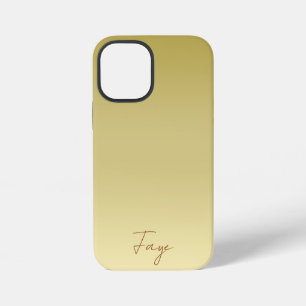 Coque iPhone 12 Mini Or typographie de luxe moderne florale aquarelle g