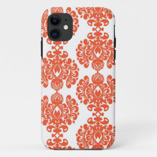 coque iphone Orange Damask