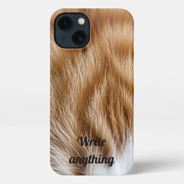 Coque iPhone Orange Ginger Fuzzy Cat Fur Texture (Verso)