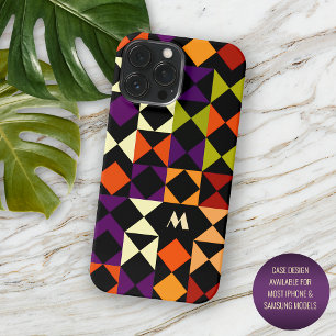 Coque iPhone 16 Pro Max Orange Rouge Orange Violet Noir Motif Artistique