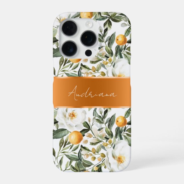 Coque iPhone Oranges florales romantiques Sicile Italienne (Verso)