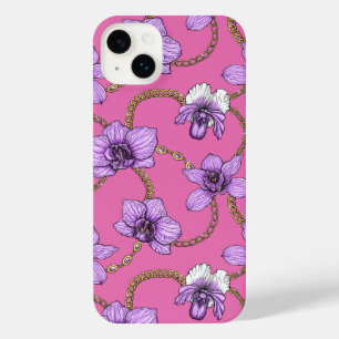 Orchidées et chaînes, violet et rose