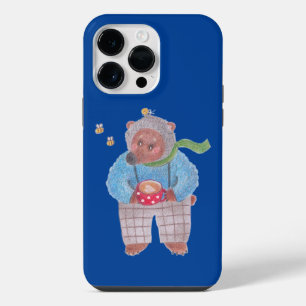 Coque Pour Pour iPhone 14 Pro Max Ours, abeilles et cappuccino