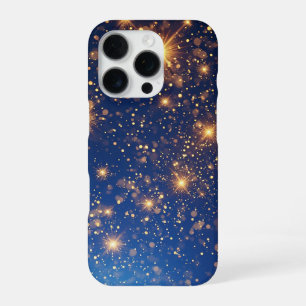 Coque iPhone 16 Pro Paillettes et scintillements dorés