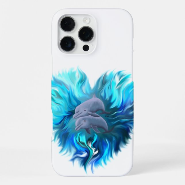 Coque iPhone Paire de dauphins (Verso)