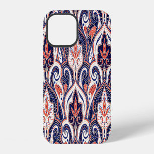 Coque iPhone 12 Paisley indien : médaillon floral sans couture.