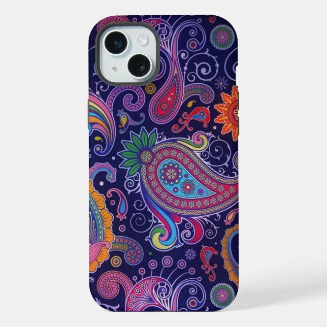 Coque iPhone Paisley violet rose (Verso)