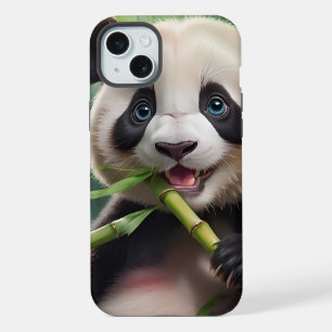 Panda Mignon Mangeant du Bambou