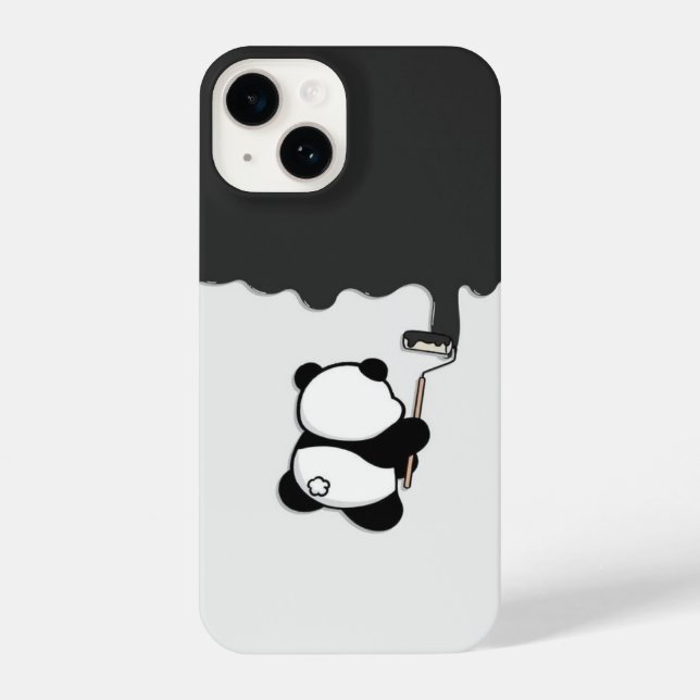 Coque iPhone Panda Peinture Drift - Artistic Minimalist Télépho (Verso)