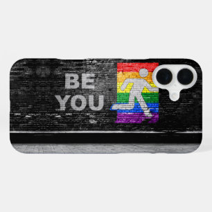 Coque iPhone 16 Plus Panneau de couleurs de fierté arc-en-ciel urbain S
