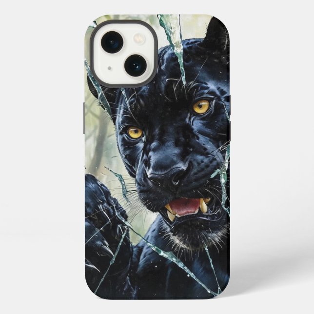 Coque iPhone Panthère faisant irruption  (Verso)