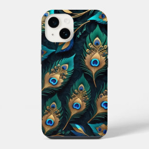 Coque Pour iPhone 14 Papercut Peacock Feathers Motif