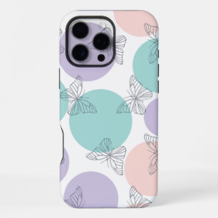 Coque iPhone 16 Pro Max Papier peint papillon sans couture en pastel