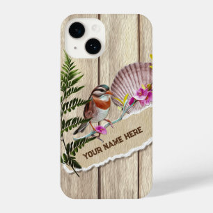 Coque Pour iPhone 14 Papier tordu rustique Peinture à huile de bois Per