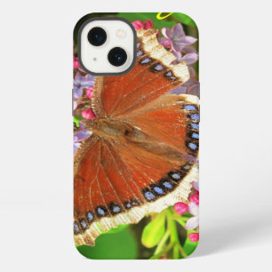 Etui iPhone 13 Papillon Brown avec les taches bleues sur des