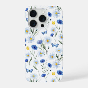 Papillon de prairie de fleurs sauvages aquarelle b