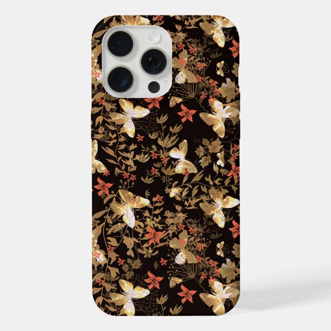 Coque iPhone Papillon d'or (Verso)