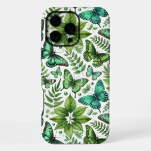 Coque iPhone 16 Pro Max Papillons Bleu-vert