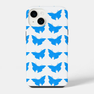 Coque Pour iPhone 14 Papillons en beurre Mod bleu clair gras