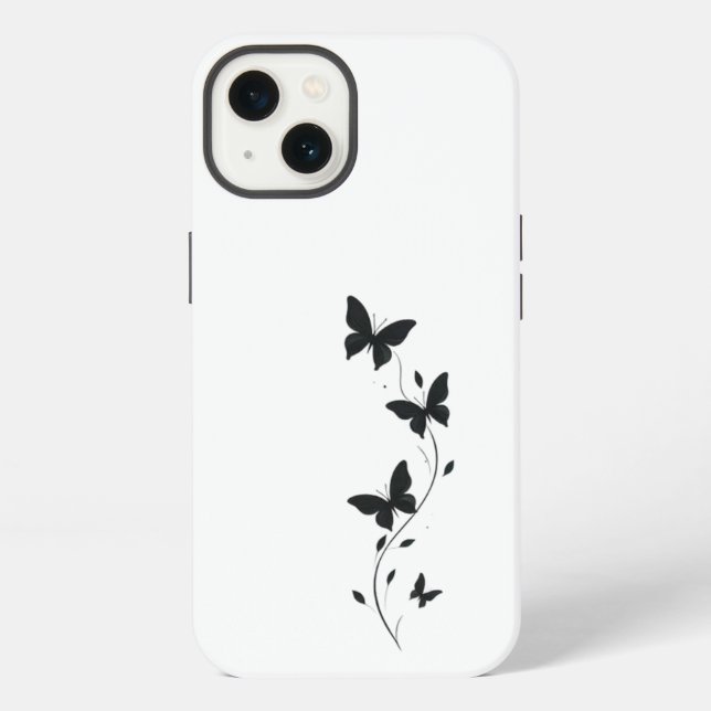 Coque iPhone Papillons noirs simples (Verso)