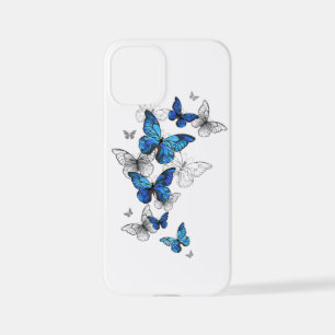 Coque iPhone 12 Mini Papillons volants bleus Morpho