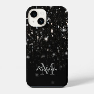 Coque Pour iPhone 14 Parties scintillant blanche brillante noire scinti