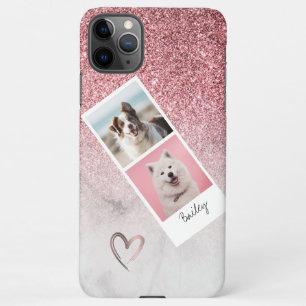 Coque iPhone 11Pro Max Parties scintillant d'or rose moderne et élégant e