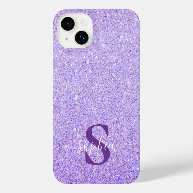 Coque iPhone Parties scintillant élégante monogrammed Nom (Verso)
