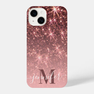Coque Pour iPhone 14 Parties scintillant or Rose