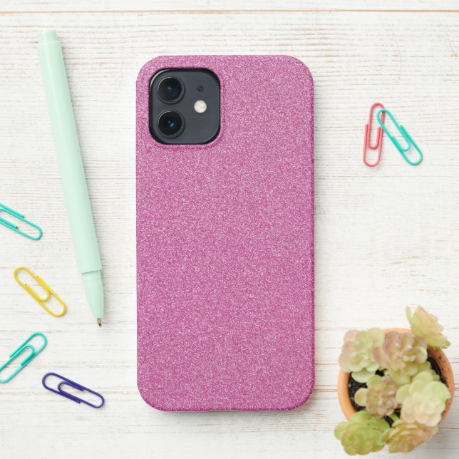 Coque iPhone Parties scintillant rose, Étincelle, Arrière - pla (Sur le bureau)