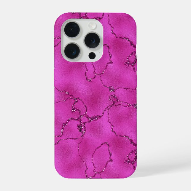 Coque iPhone Parties scintillant rose marbre moderne Abstrait é (Verso)