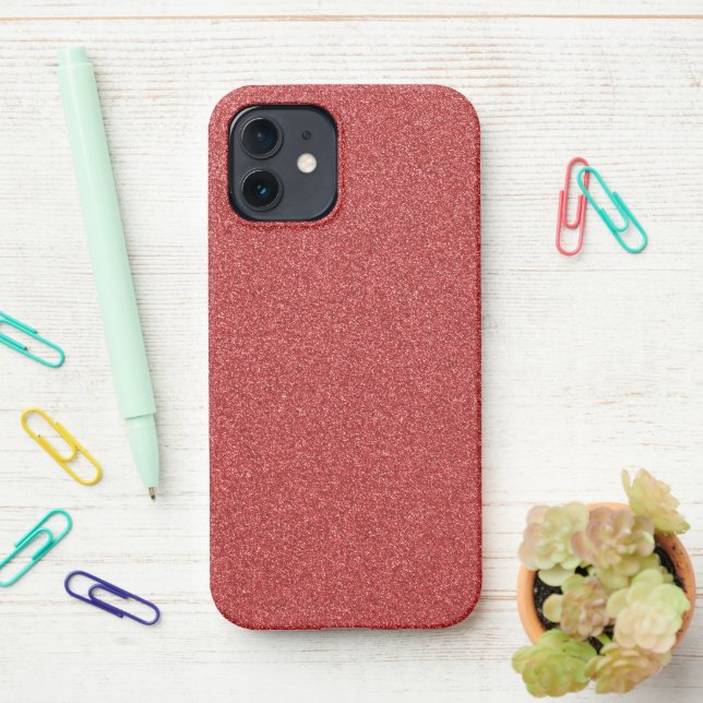 Coque iPhone Parties scintillant rouge, étincelle, Arrière - pl (Sur le bureau)