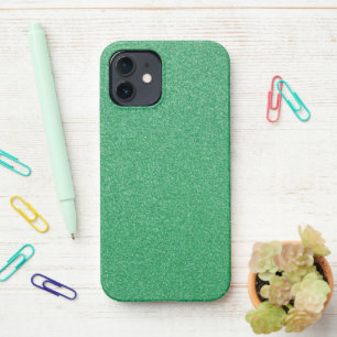 Coque iPhone 12 Parties scintillant verte, Étincelle, Arrière - pl