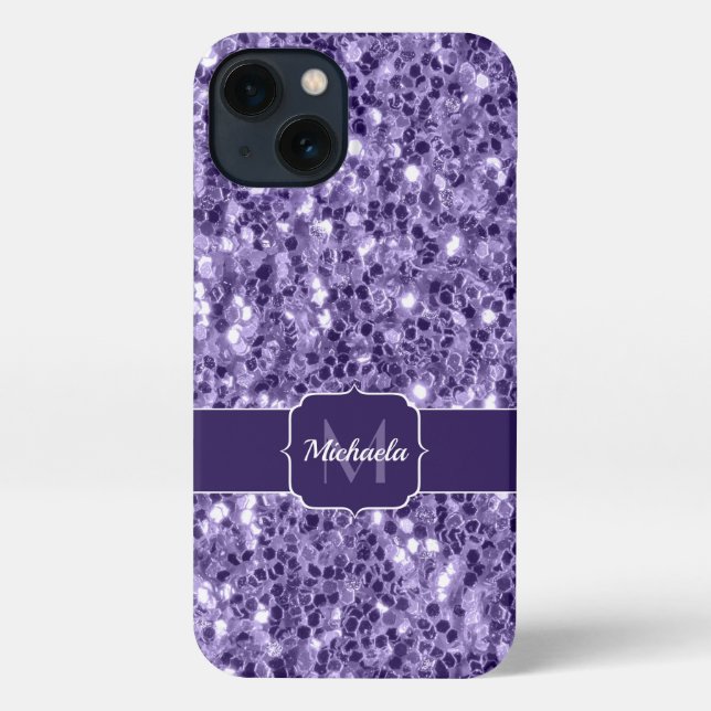 Coque iPhone Parties scintillant violet ultra violet scintille  (Verso)