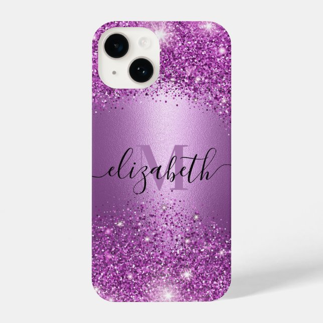 Coque iPhone Parties scintillant violette (Verso)