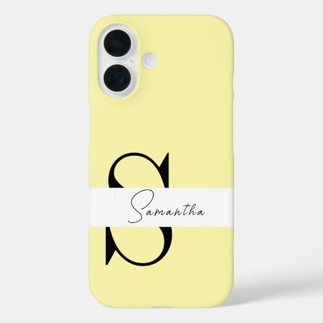 Coque iphone Pastel Jaune Personnalisé avec Monogr (Verso)