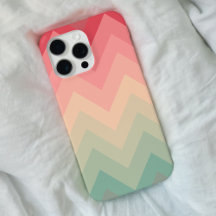 Pastel Rouge Rose Turquoise Ombre Chevron Motif