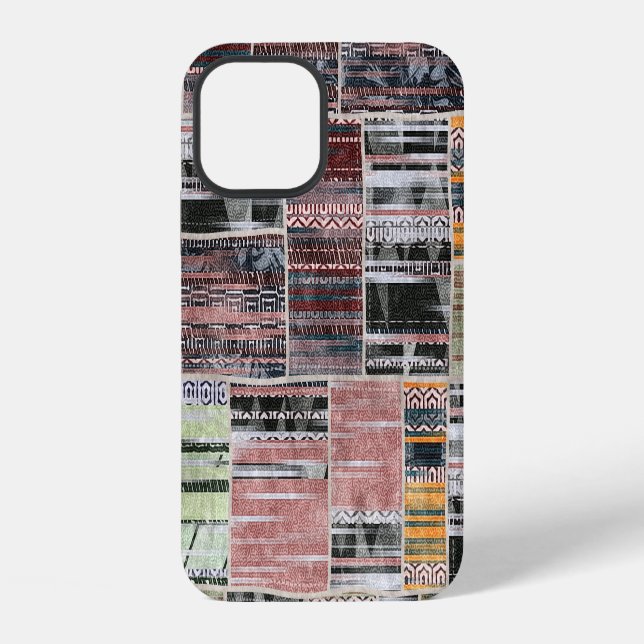 Coque iPhone Patchwork Quilt Collage Impression transparente. (Verso)